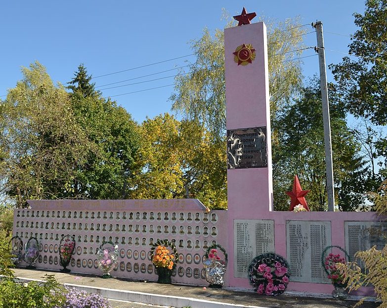 с. Жердя Чемеровецкого р-на. Братская могила советских воинов и памятный знак в честь воинов-односельчан. 