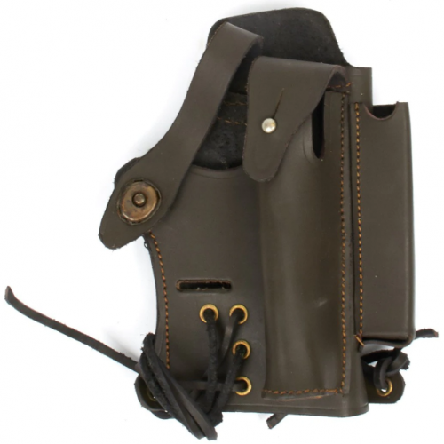 Кожаная кобура Walther P-22 с карманами для магазина и глушителя.