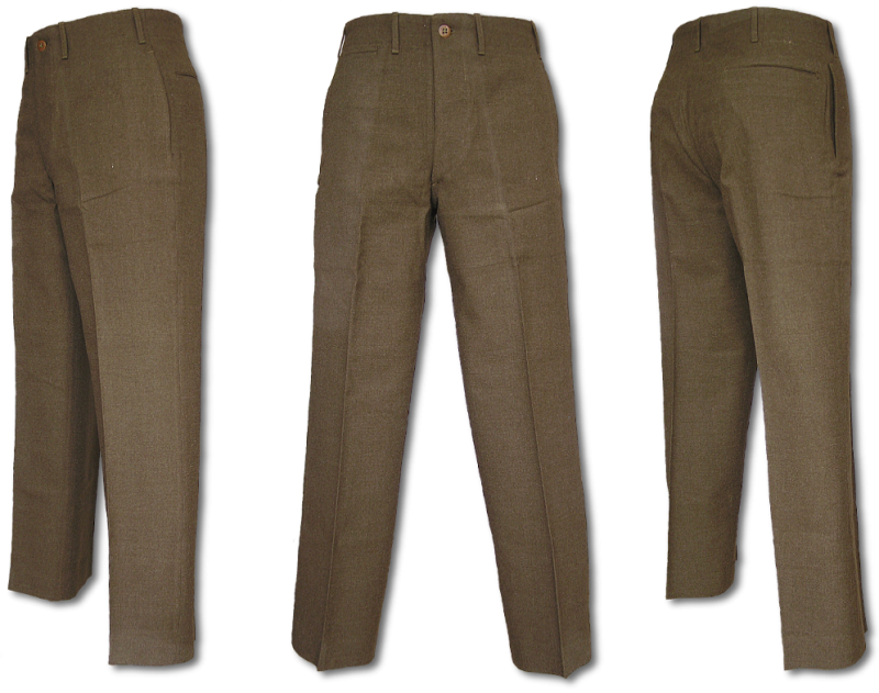 Шерстяные оливково-серые брюки М30.