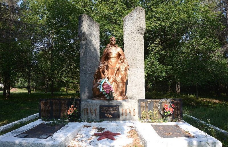 с. Дмитровка Знаменского р-на. Памятник, установленный на братской могиле, в которой похоронено 266 советских воинов.