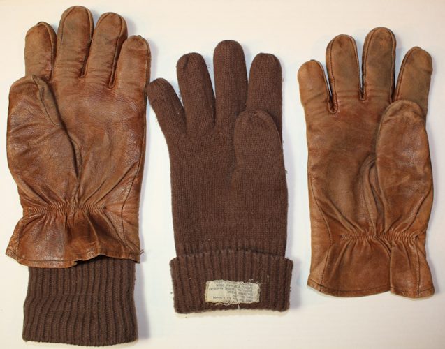 Кожаные перчатки А-11А с шерстяной вязаной вставкой. 