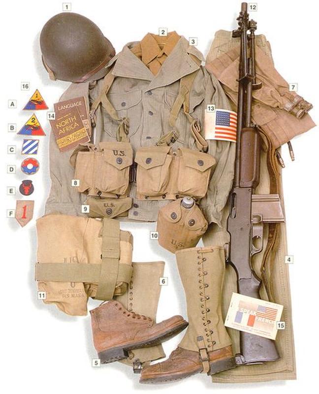 Униформа и снаряжение пехотинца.