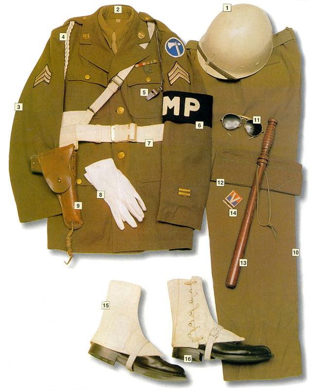 Униформа и снаряжение капрала военной полиции. 