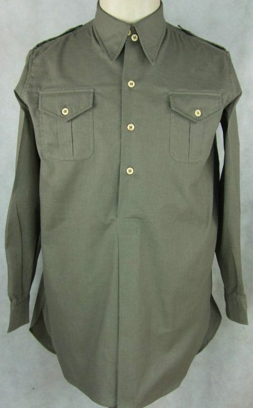 Серая хлопковая рубашка офицеров M35.
