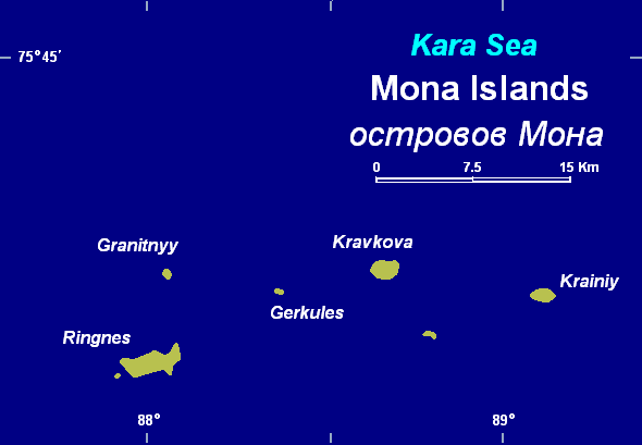 Карта островов Мона. 