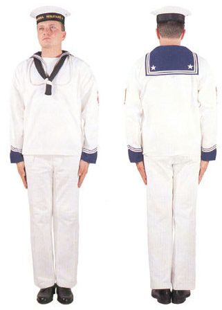 Белая летняя хлопковая униформа матросов.