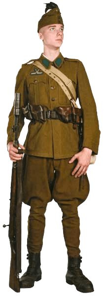 Венгерский пограничник в униформе после 1940 года.