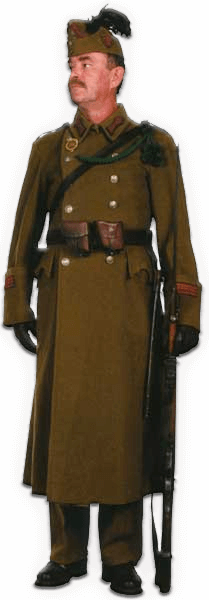 Унтер-офицер военной полиции в зимней униформе.