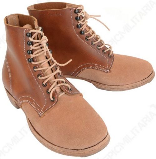 Комбинированные коричневые кожаные ботинки М37.