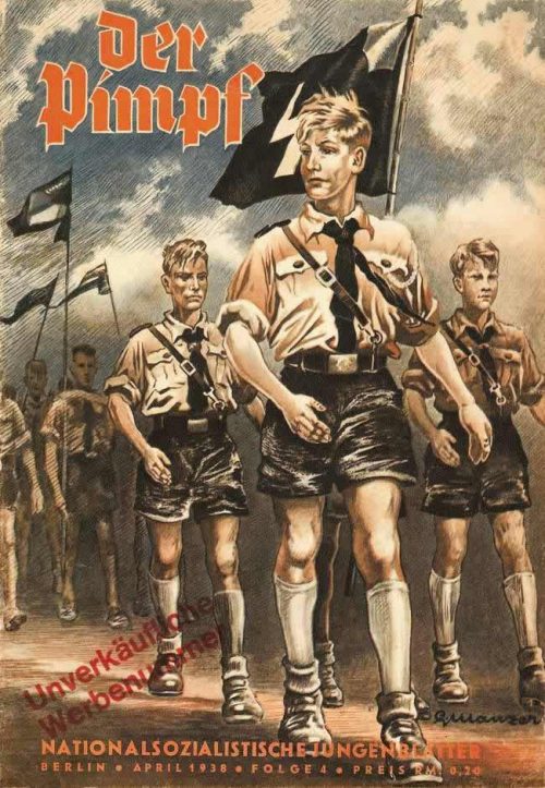 Обложка журнала «Pimpf» (для младшей возрастной группы членов гитлерюгенда). Апрель 1938 г.