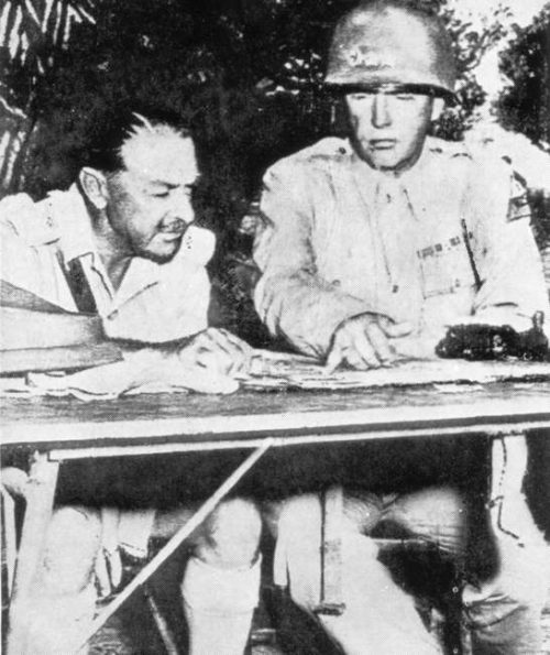 Генерал Александер и генерал Паттон во время кампании на Сицилии. 1943 г.