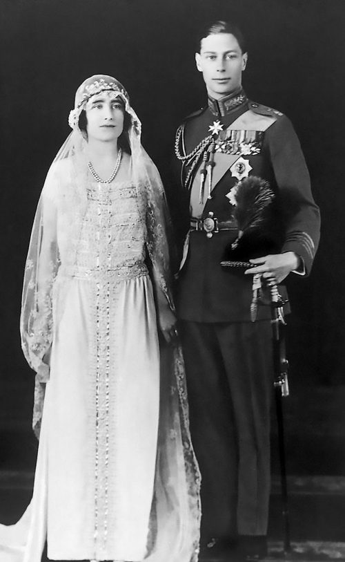 Принц Альберт и леди Элизабет в день свадьбы. 1923 г.