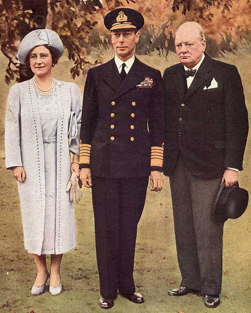 Королевская чета и Черчилль. 1940 г. 