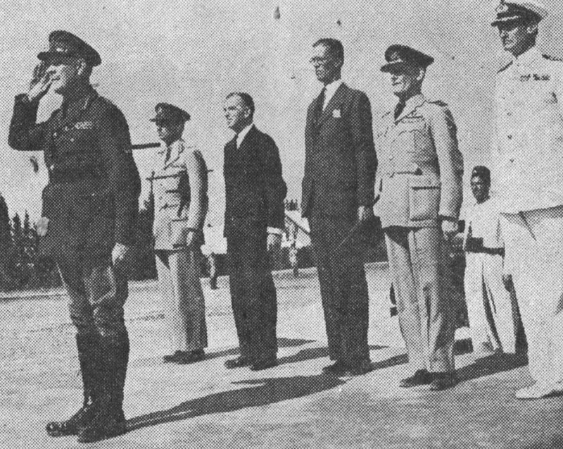 Лорд Горт в первый день своего пребывания в должности верховного комиссара Палестины. 1944 г.