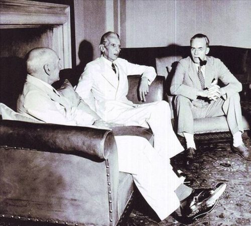 Страффорд Криппс в Индии встречается с Мухаммедом Али Джинной. 1946 г.