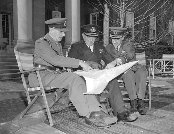 Фельдмаршал Джон Дилл, адмирал флота Дадли Паунд и главный маршал авиации сэр Чарльз Портал. 1941 г. 