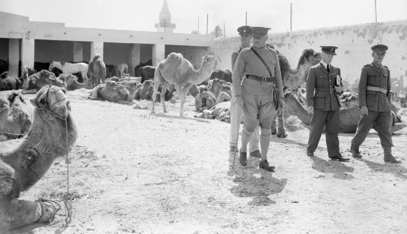 Генерал-лейтенант сэр Генри Мейтленд Уилсон посещает самые западные районы Киренакии, Ливия. 1943 г. 