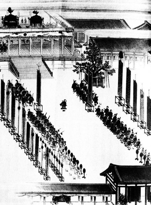 Церемония возведения на престол императора Хирохито в императорском дворце Киото. 1928 г.