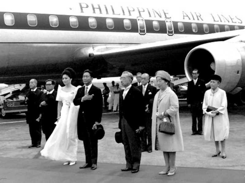 Президент Филиппин Фердинанд Маркос с императором Хирохито. 1966 г.