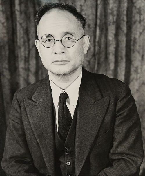 Мамору Сигэмицу во время Токийского судебного процесса. 1947 г.