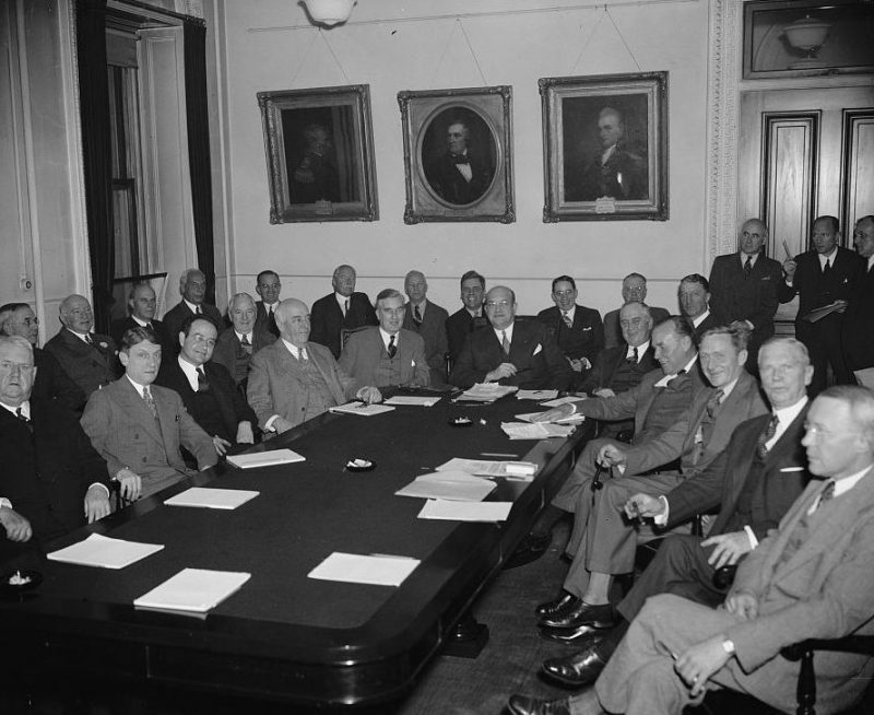 Комитет национальной обороны США во главе с Рузвельтом. 1938 г.