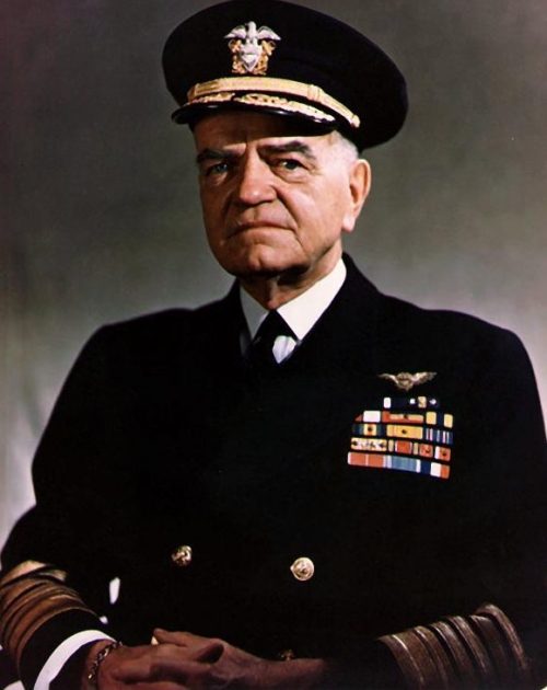 Адмирал флота Уильям Ф. Хэлси. 1945 г.