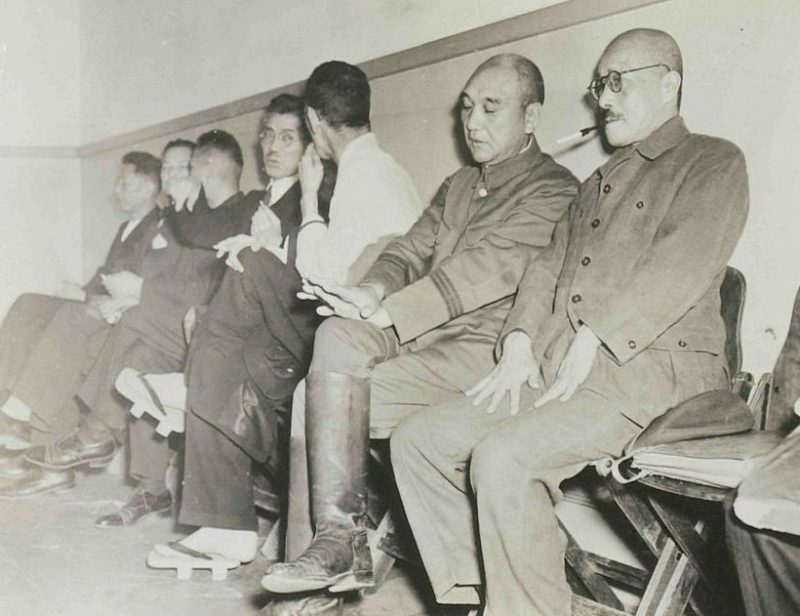 Тодзио Хидэки во время Токийского процесса. 1946 г.