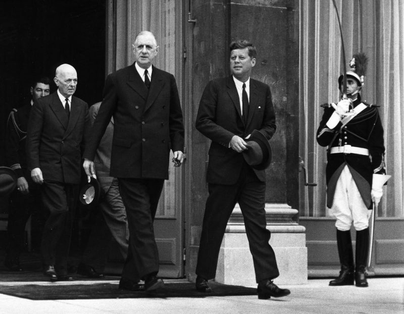 Президент Джон Ф. Кеннеди и де Голль в Елисейском дворце. 1961 г.