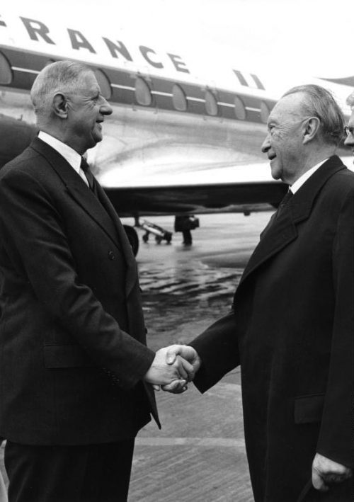 Де Голль и Конрад Аденауэр. 1961 г.