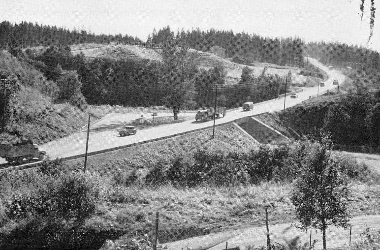 Национальное шоссе 50 в 1958 году, построенное военнопленными. 
