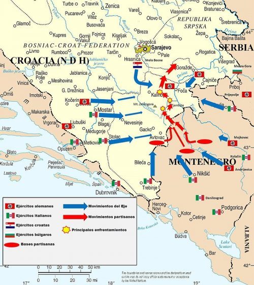 Карта боевых действий в ходе операции «Шварц».