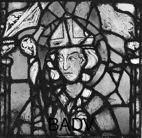 Церковный витраж – голова епископа. XIV век. 