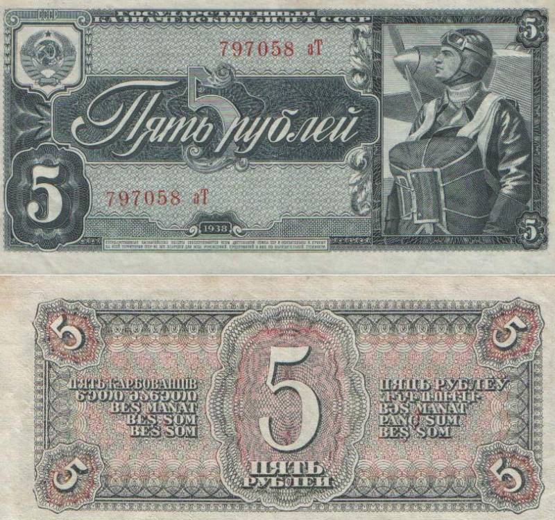 Советские довоенные деньги.