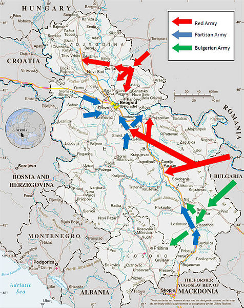 Карта Белградского наступления.