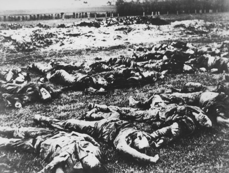 Жертвы резни в Гудоваце, эксгумированные немецкими следователями. Апрель 1941 г.