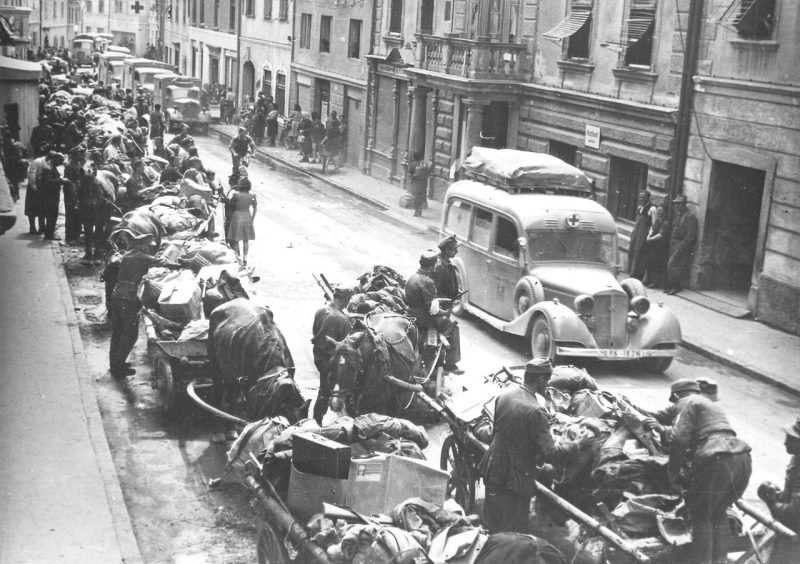 Отступление немцев и усташей через Тржич. 1945 г.
