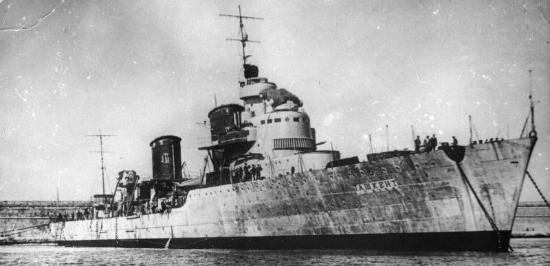 Лидер эсминцев «Ташкент», построенный в Италии по заказу СССР. 1939 год.