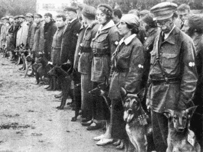 Собаководы ОСОАВИАХИМа. 1936 г.
