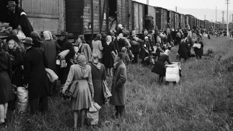 Вывоз немцев вывезли из Праги товарными поездами со станции Модраны. Май 1945 г.
