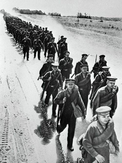 Отряд морской пехоты Черноморского флота под Одессой. 1941 г.