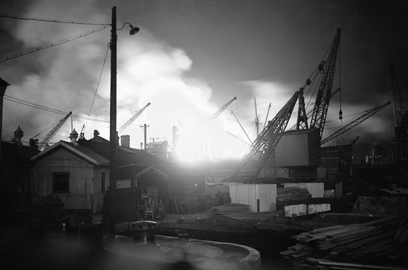 Пожар в районе доков Лондона. Сентябрь 1940 г.