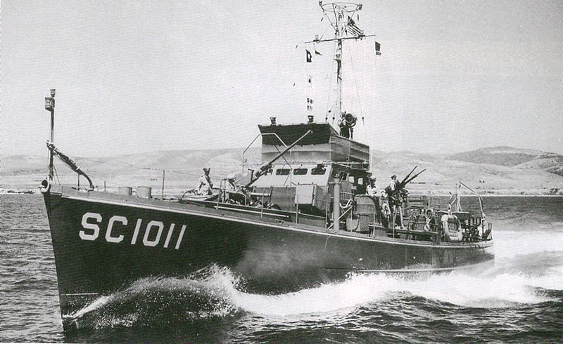 Противолодочный корабль USS SC-1011, служивший в СССР под обозначением БО-327. 1945 г. 