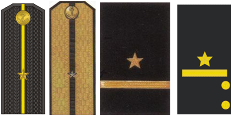 Повседневный и парадный погон мл. лейтенанта образца 1943 года. Нарукавные нашивки образца 1940 и 1943 годов.