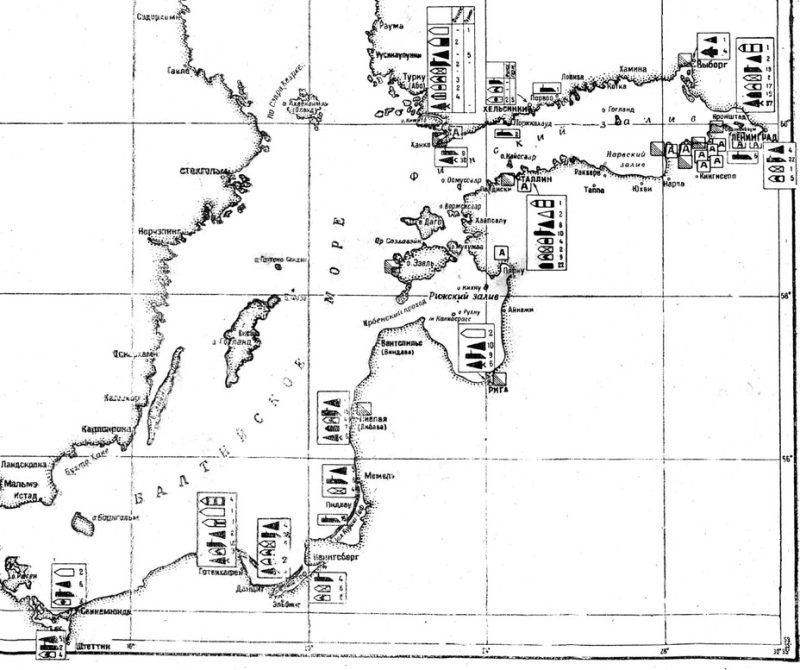 Дислокация советского, немецкого и финского флотов перед началом войны.