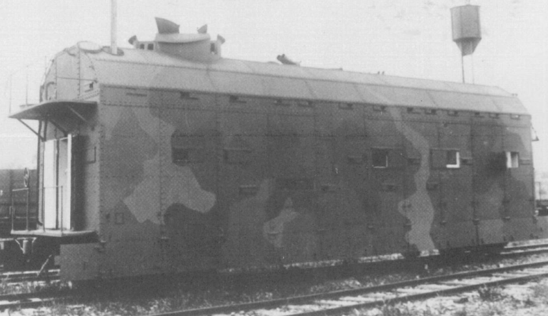 Двухэтажный командно-штабной вагон специального бронепоезда. 1933 г.