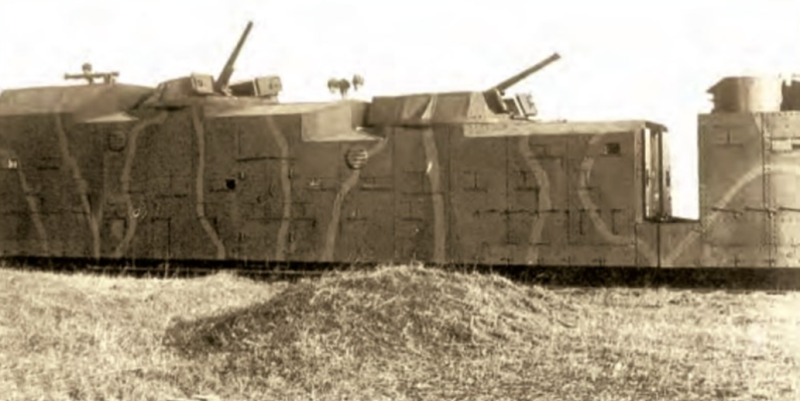Общий вид артиллерийского броневагона «Hei». 1938 г.