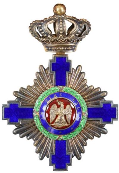 Знак ордена «Звезда Румынии» до 1932 года.
