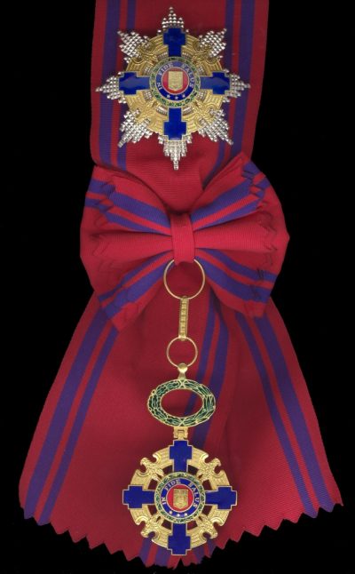 Комплект награды степени Большого Креста ордена «Звезда Румынии» для гражданских лиц (плечевая лента, звезда и знак ордена, образца после 1932 г.).