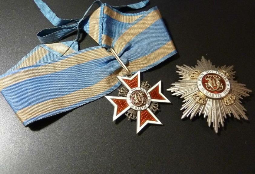 Комплект знака Большого Офицерского Креста Ордена Короны Румынии образца 1932 г. 