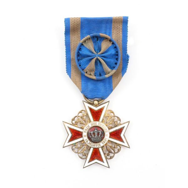 Знак Офицерского Креста для гражданских лиц Ордена Короны Румынии до 1932 г.